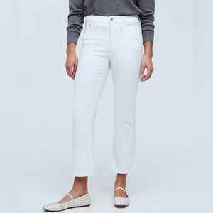 Madewell white mid-rise kick out jeans